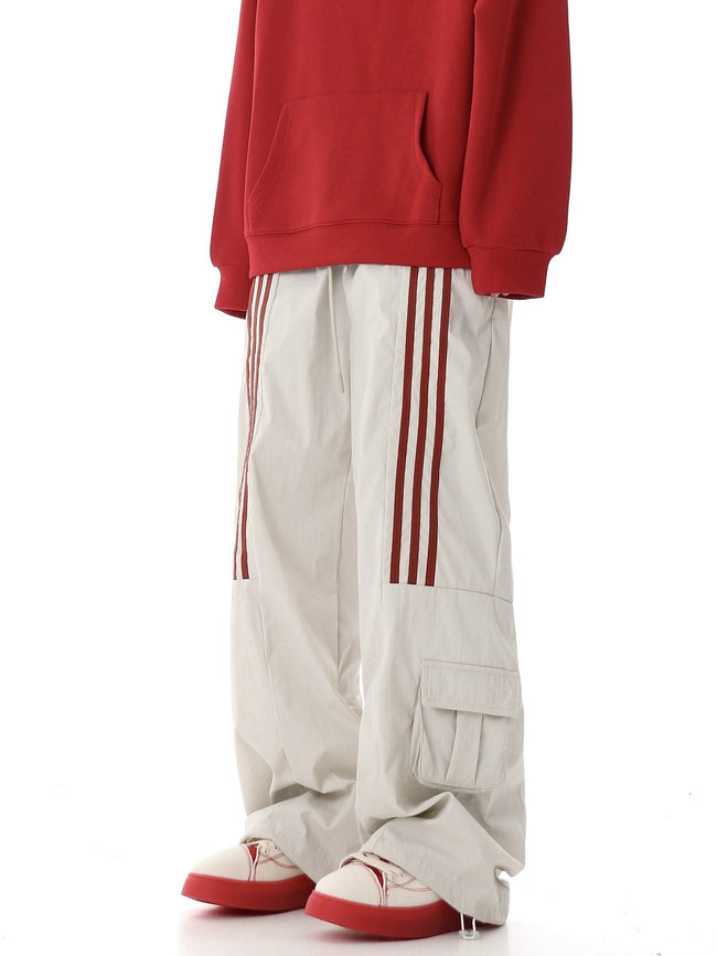 Retro Three-Stripe Wide-Leg Pants Main Image