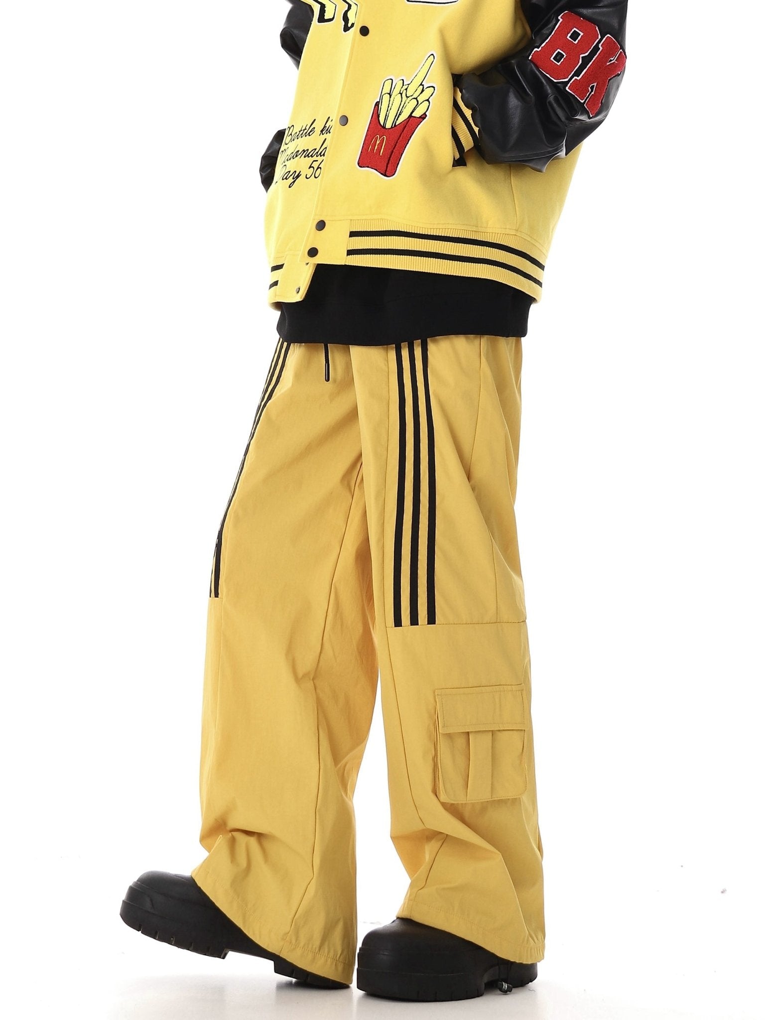 Retro Three - Stripe Wide - Leg Pants - COPPING THREADS - CHICISLAND