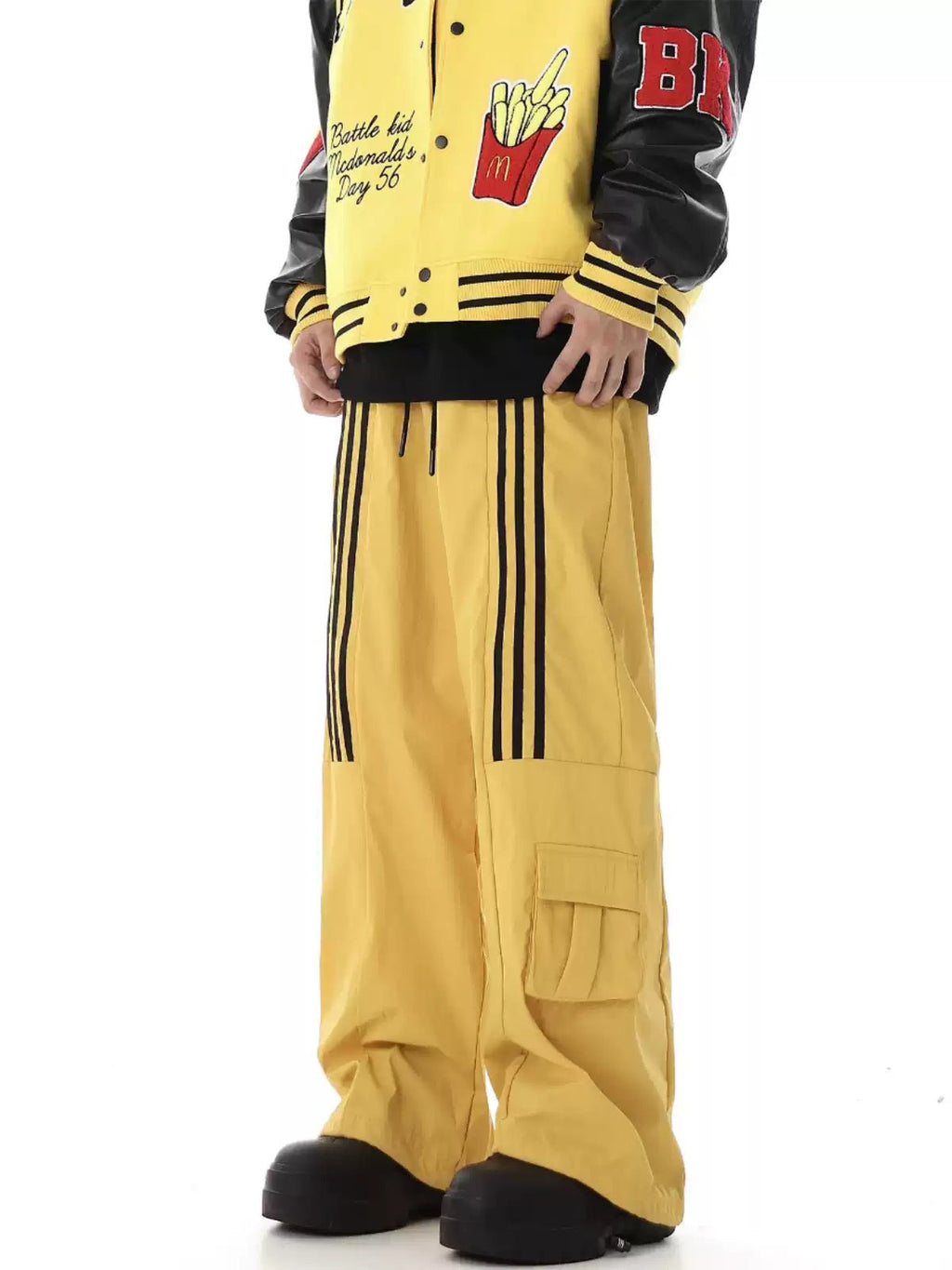 Retro Three - Stripe Wide - Leg Pants - COPPING THREADS - CHICISLAND