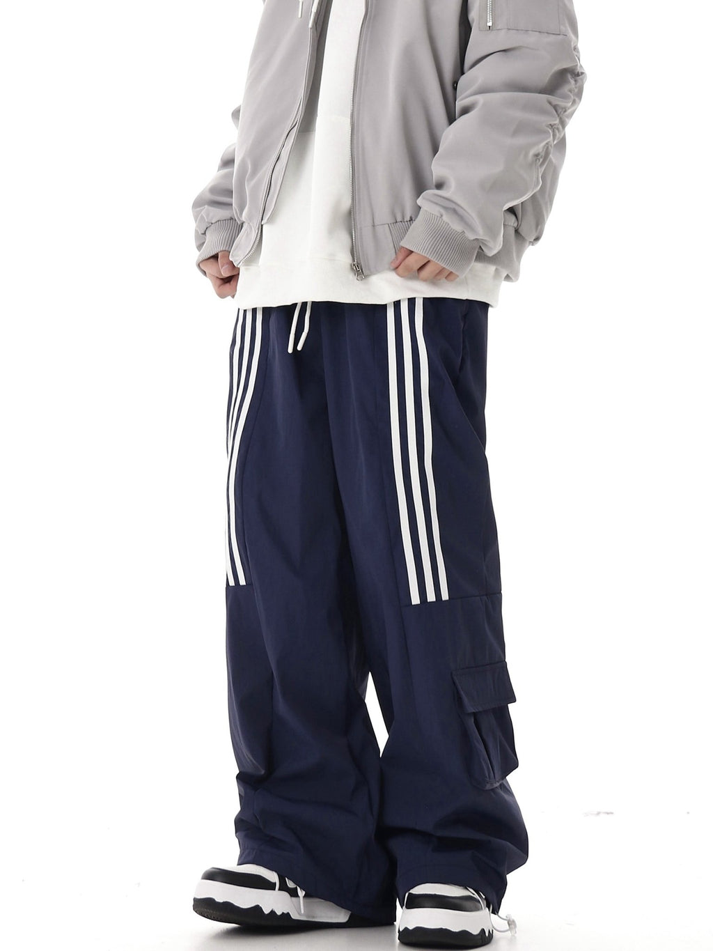 Retro Three - Stripe Wide - Leg Pants - COPPING THREADS - CHICISLAND