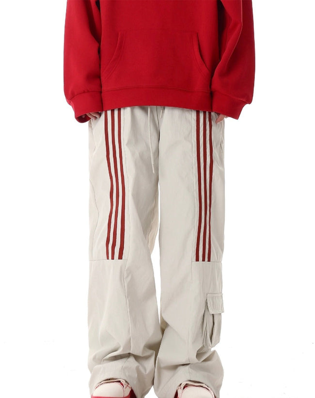 Retro Three - Stripe Wide - Leg Pants - COPPING THREADS - CHICISLAND Hover Image