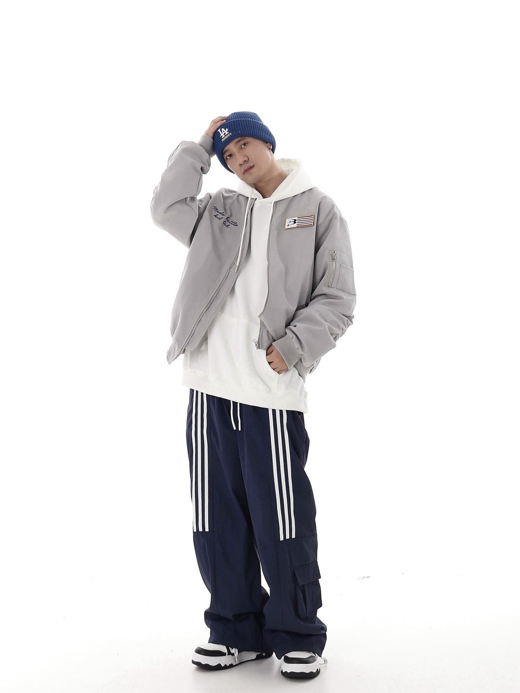 Retro Three - Stripe Wide - Leg Pants - COPPING THREADS - CHICISLAND