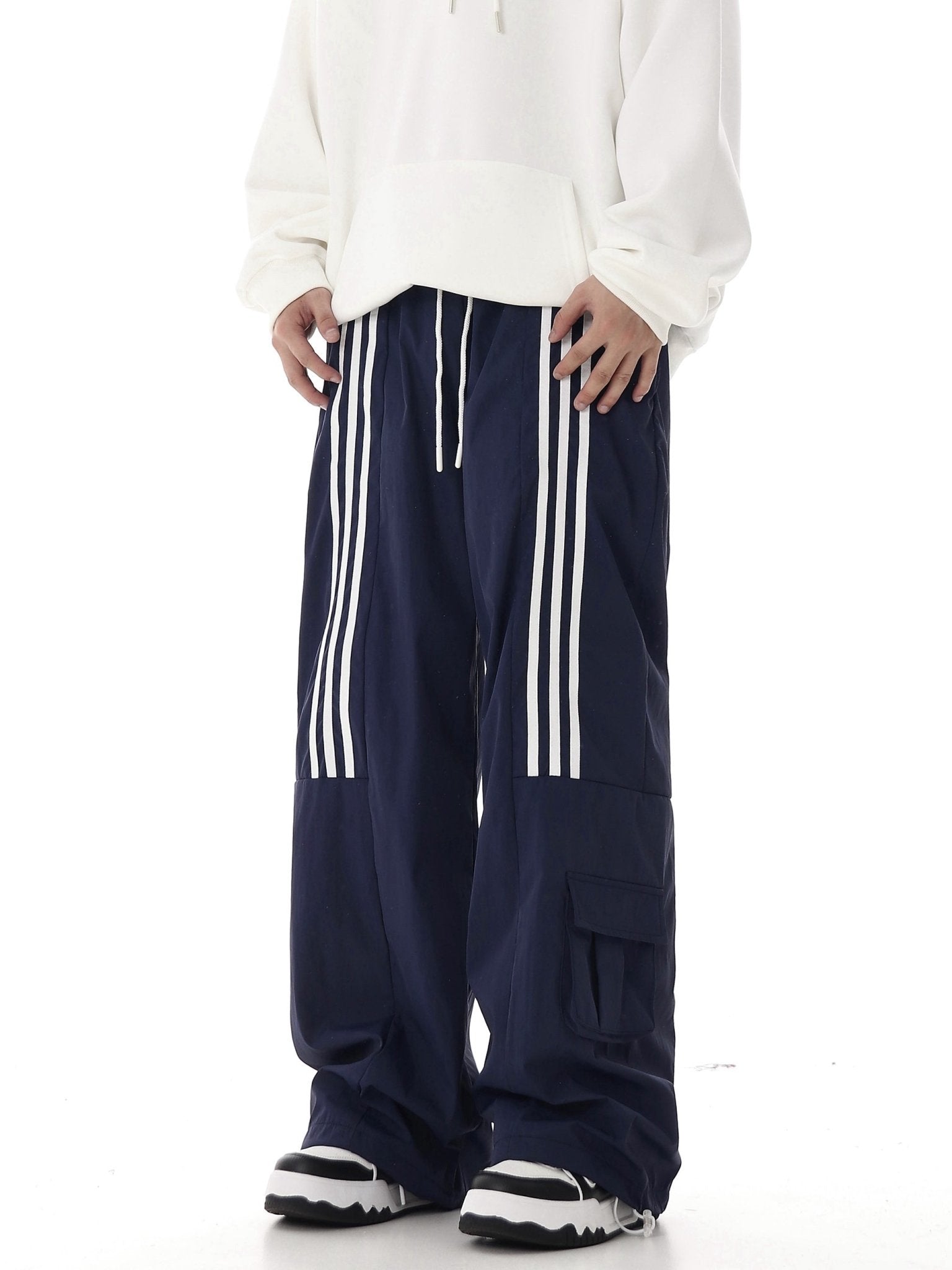 Retro Three - Stripe Wide - Leg Pants - COPPING THREADS - CHICISLAND
