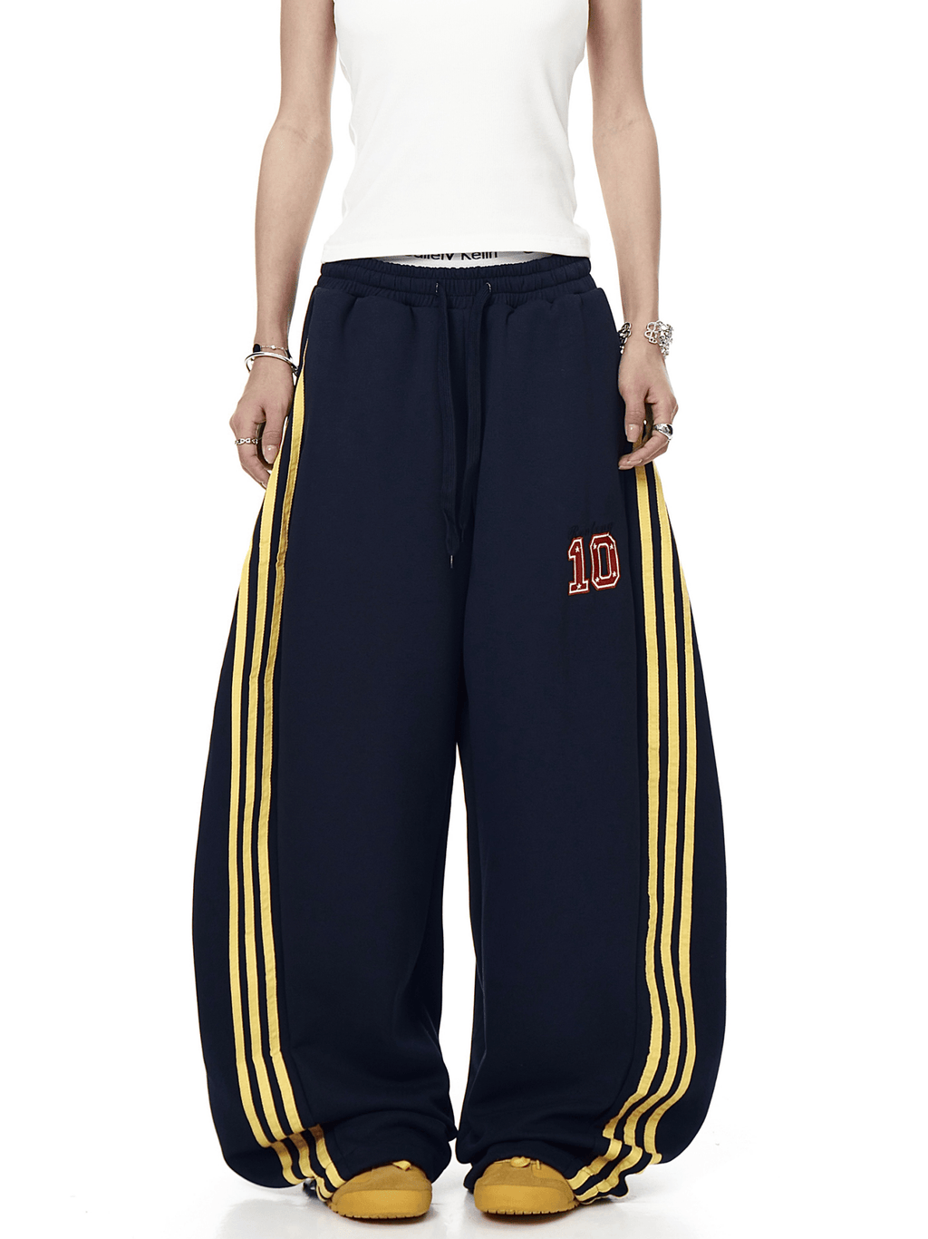 Retro Track Stripe Wide - Leg Sweatpants - COPPING THREADS - CT Select