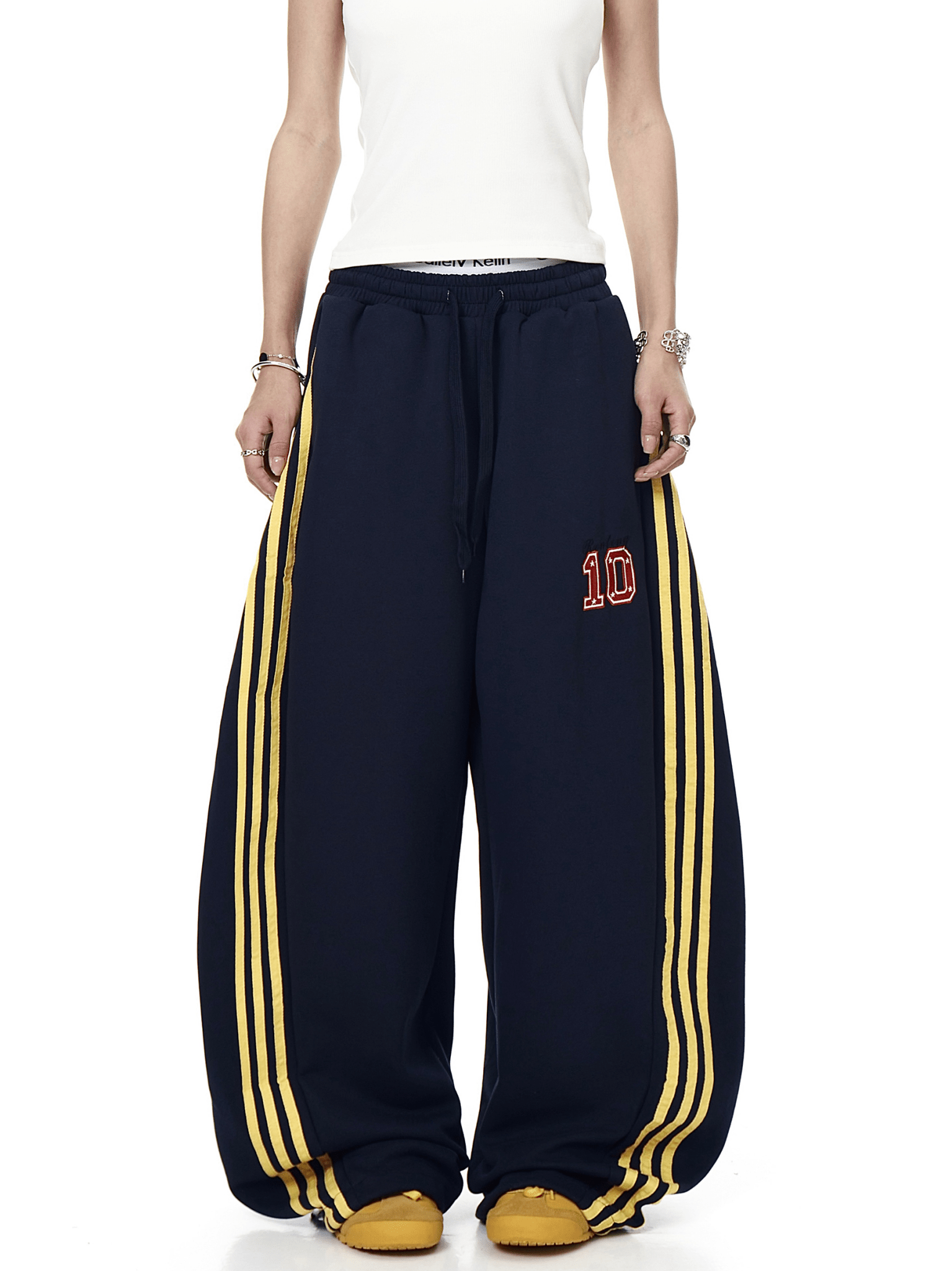 Retro Track Stripe Wide - Leg Sweatpants - COPPING THREADS - CT Select