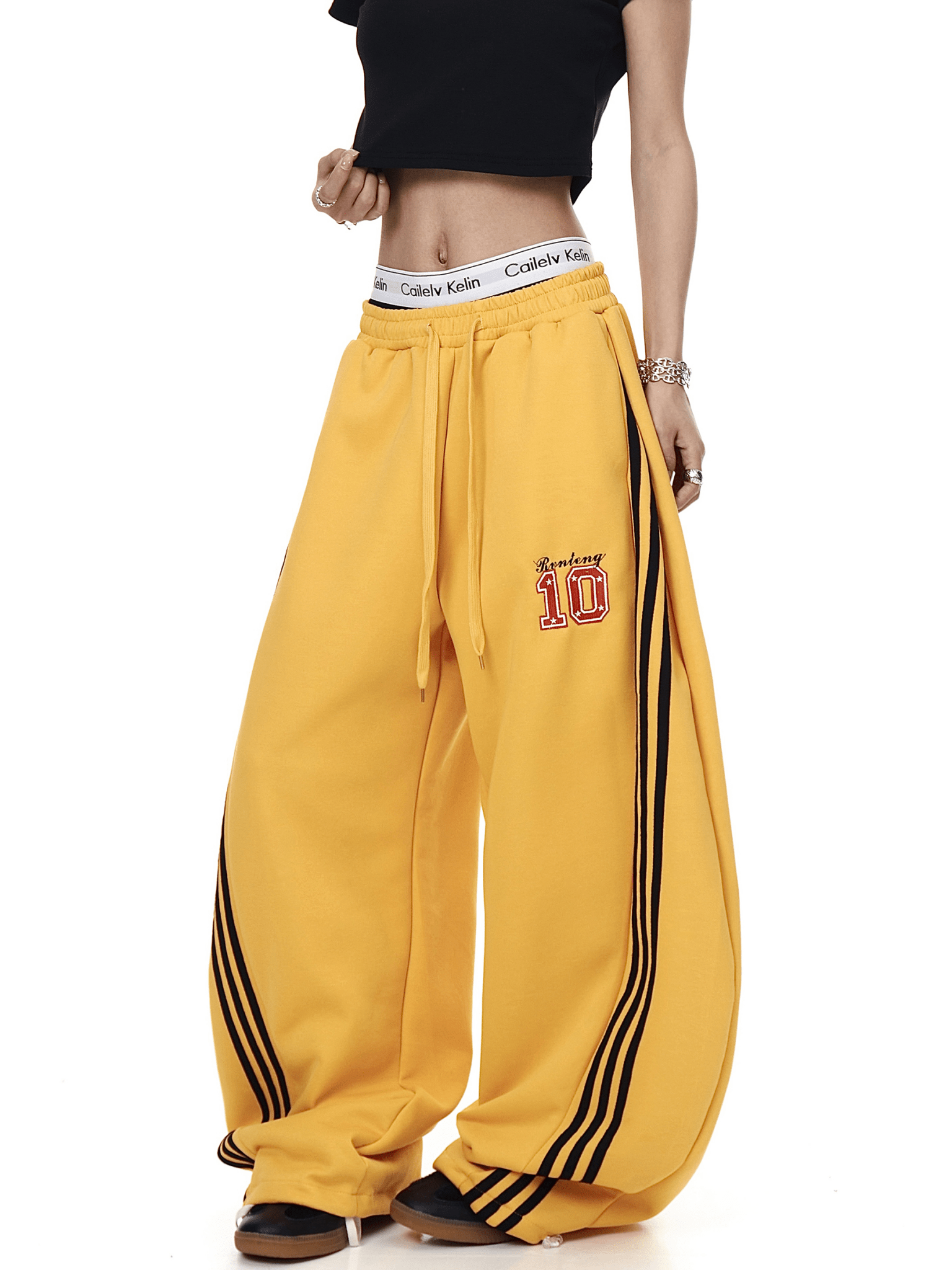 Retro Track Stripe Wide - Leg Sweatpants - COPPING THREADS - CT Select
