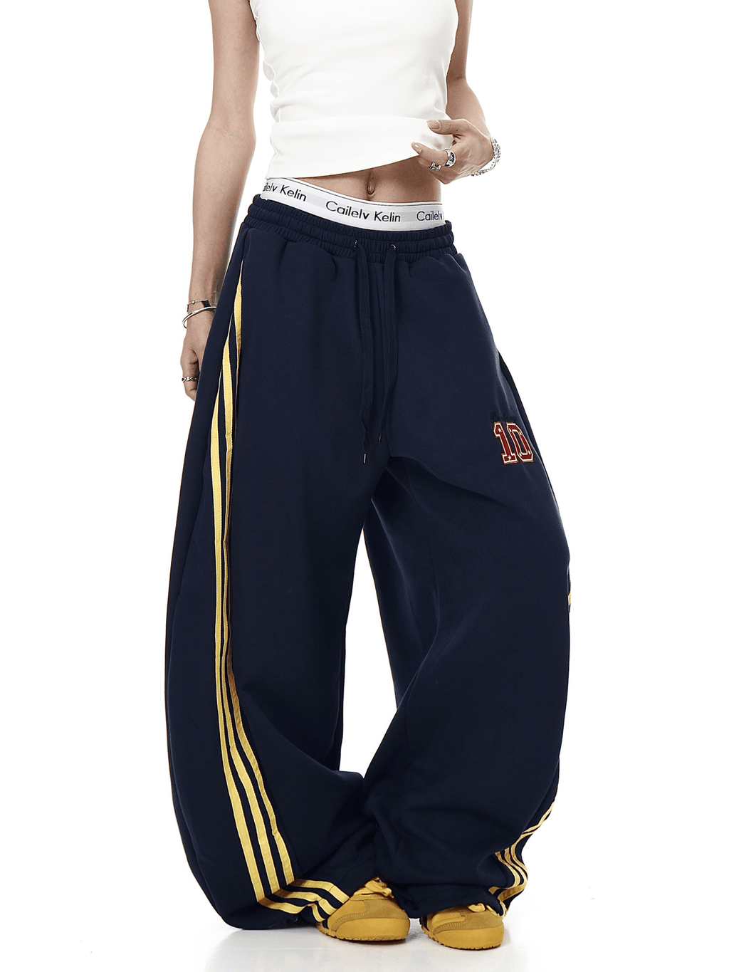 Retro Track Stripe Wide - Leg Sweatpants - COPPING THREADS - CT Select