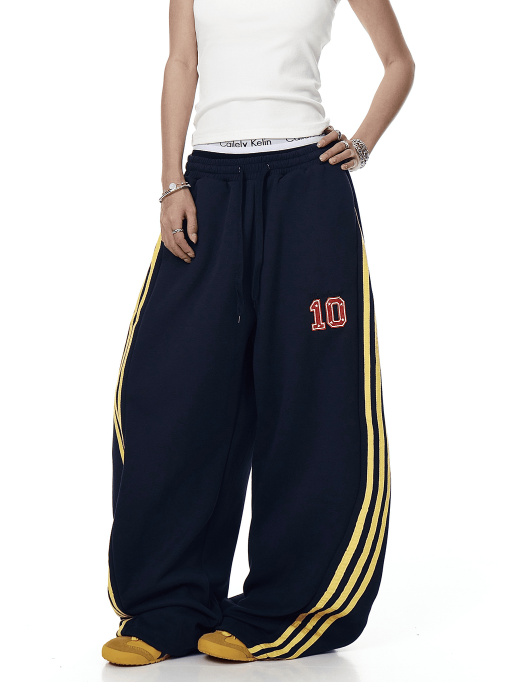 Retro Track Stripe Wide - Leg Sweatpants - COPPING THREADS - CT Select