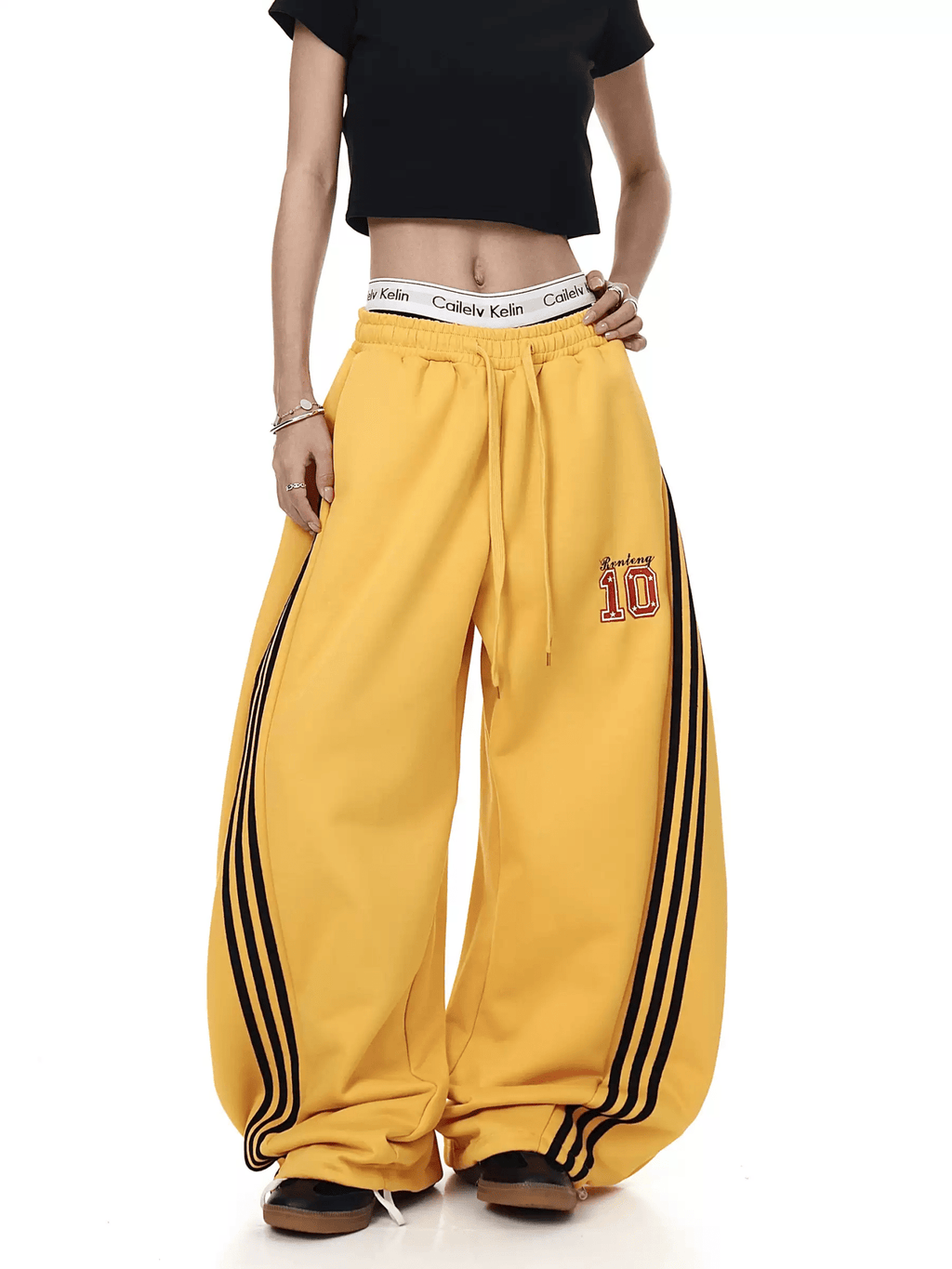 Retro Track Stripe Wide - Leg Sweatpants - COPPING THREADS - CT Select