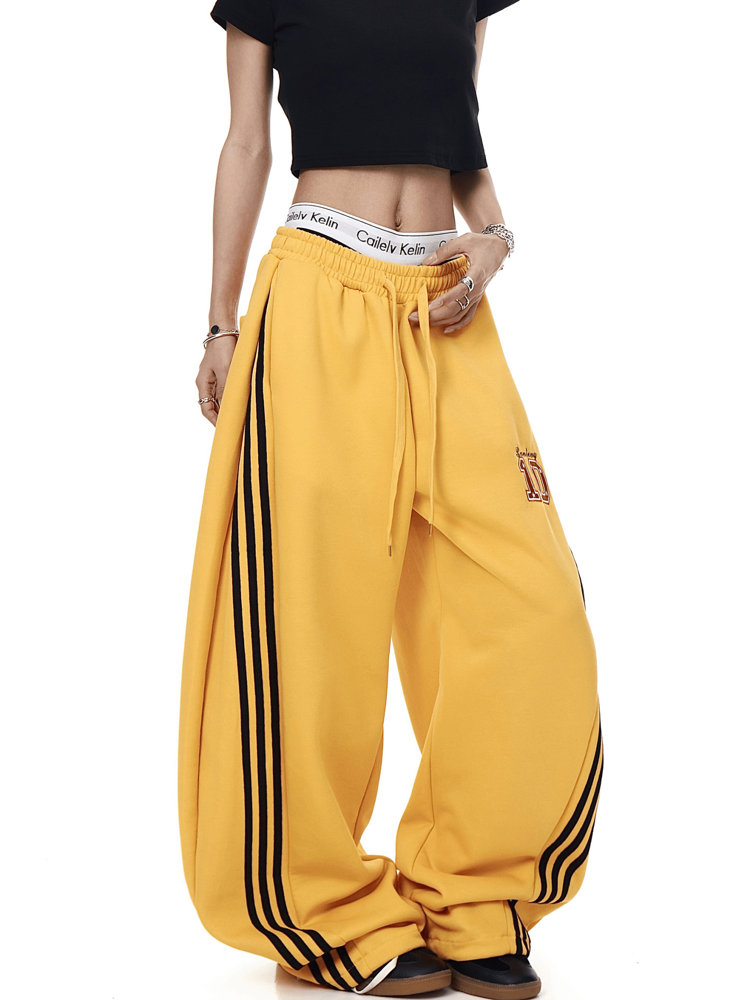 Retro Track Stripe Wide - Leg Sweatpants - COPPING THREADS - CT Select