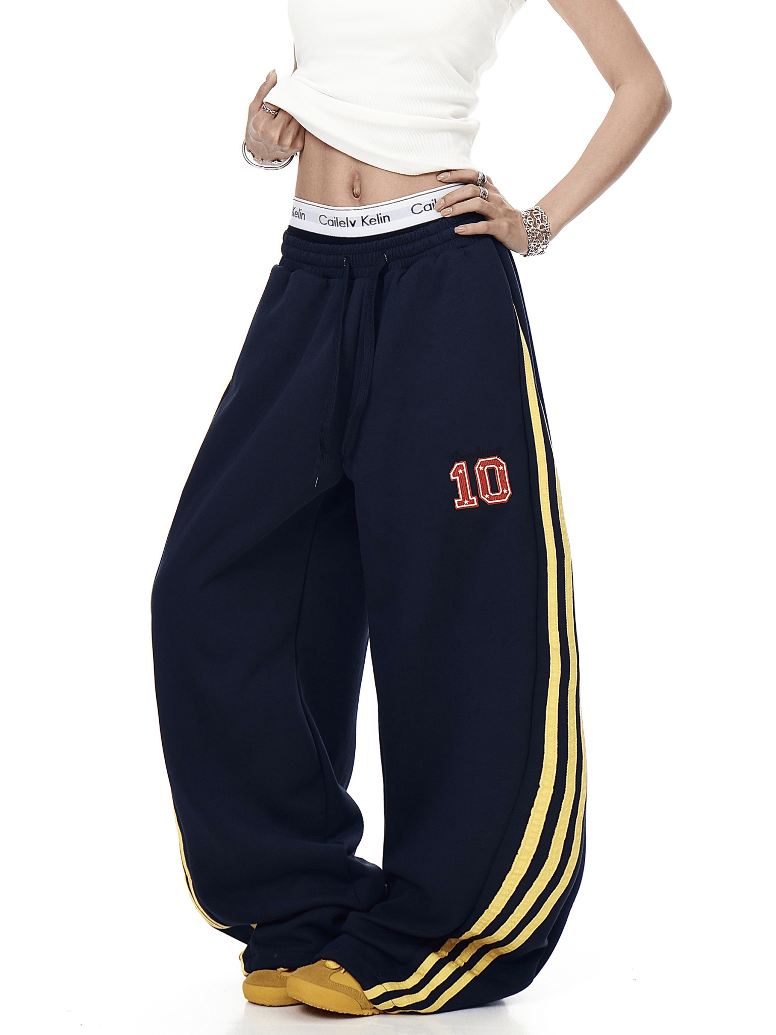 Retro Track Stripe Wide - Leg Sweatpants - COPPING THREADS - CT Select