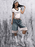 Retro V - Neck Letter Tee - COPPING THREADS - Yokuku