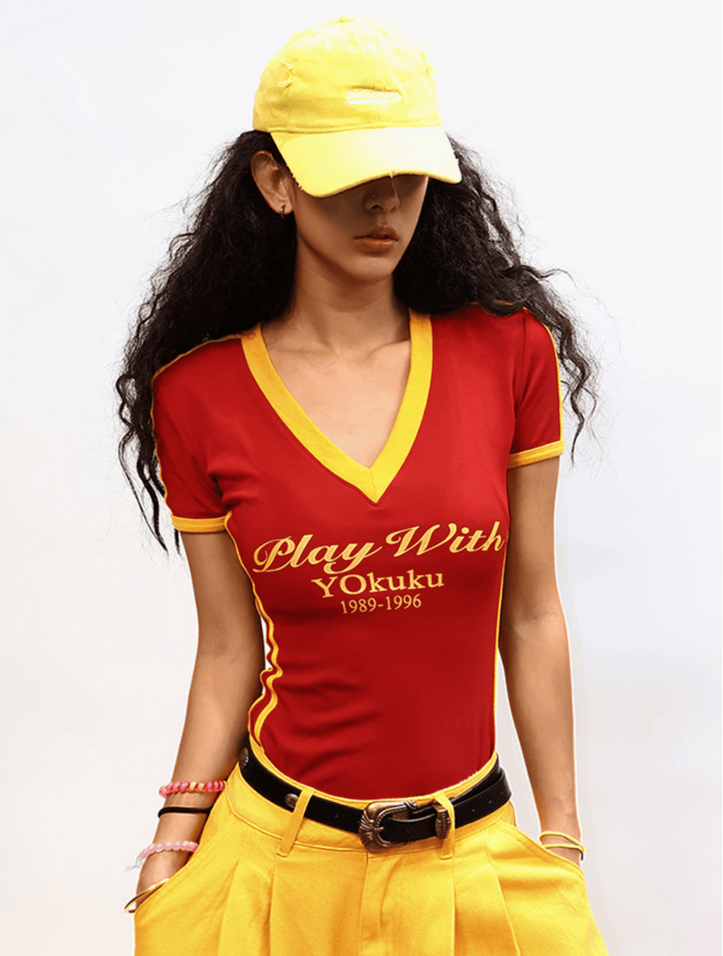 Retro V - Neck Letter Tee - COPPING THREADS - Yokuku