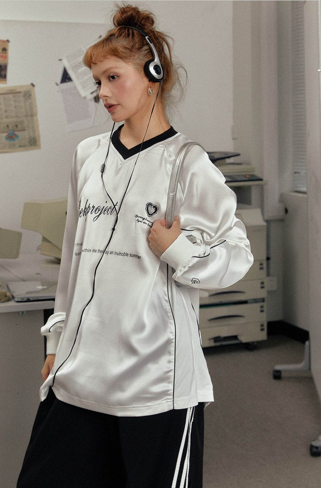 Retro V - Neck Sports Long Sleeve Jersey Tee - COPPING THREADS - CT Select