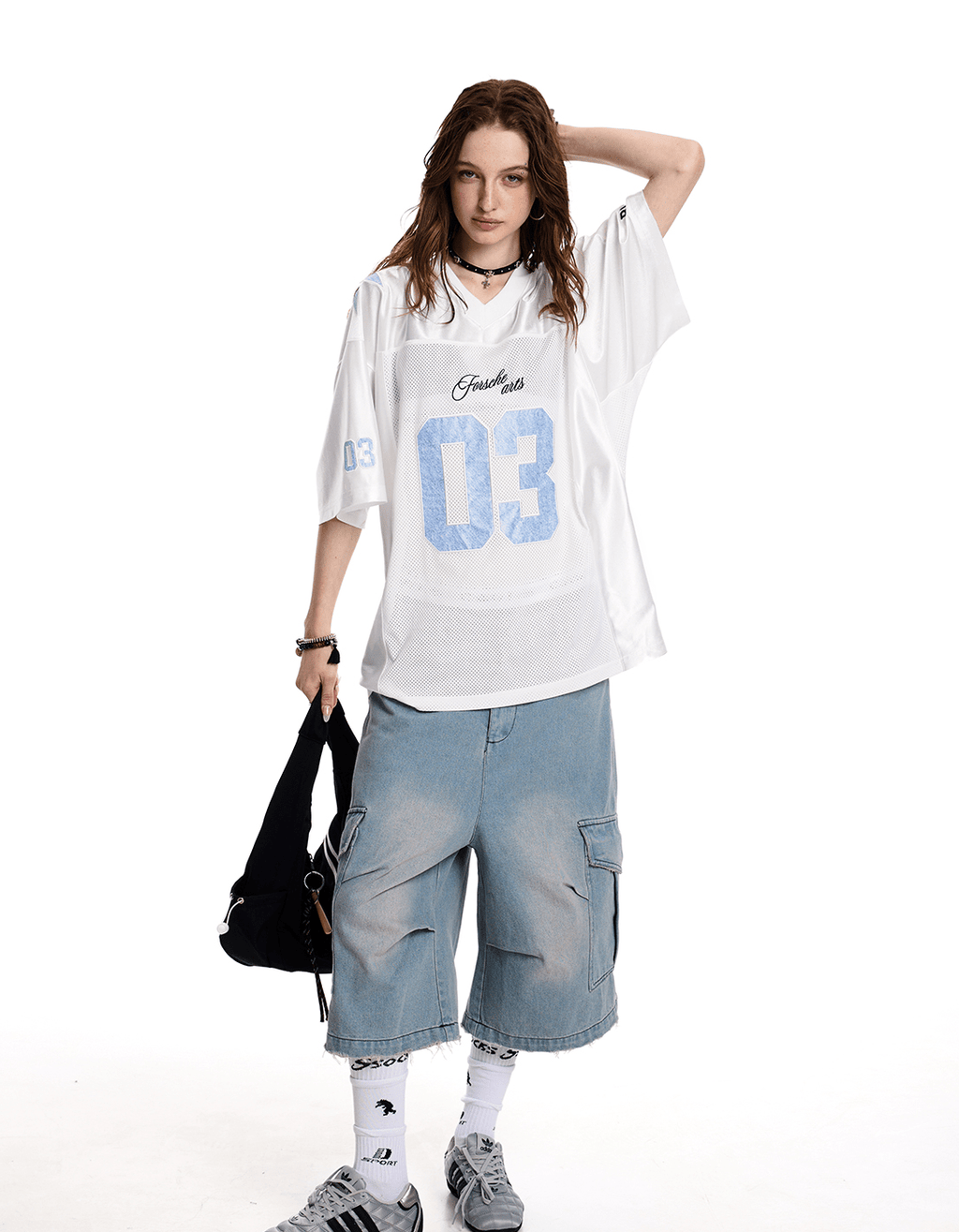 Retro Varsity Oversized Mesh Jersey Tee - COPPING THREADS - CT Select
