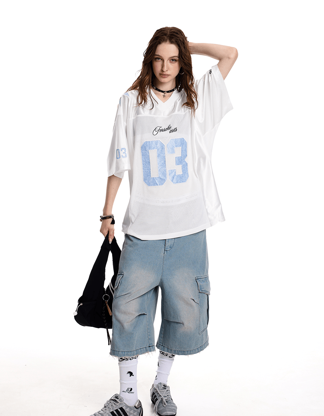 Retro Varsity Oversized Mesh Jersey Tee - COPPING THREADS - CT Select
