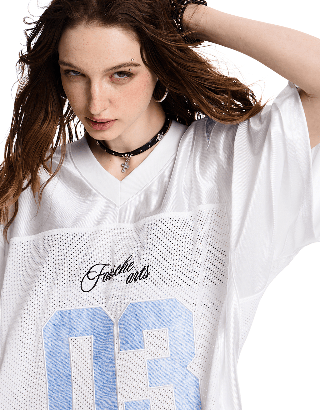 Retro Varsity Oversized Mesh Jersey Tee - COPPING THREADS - CT Select