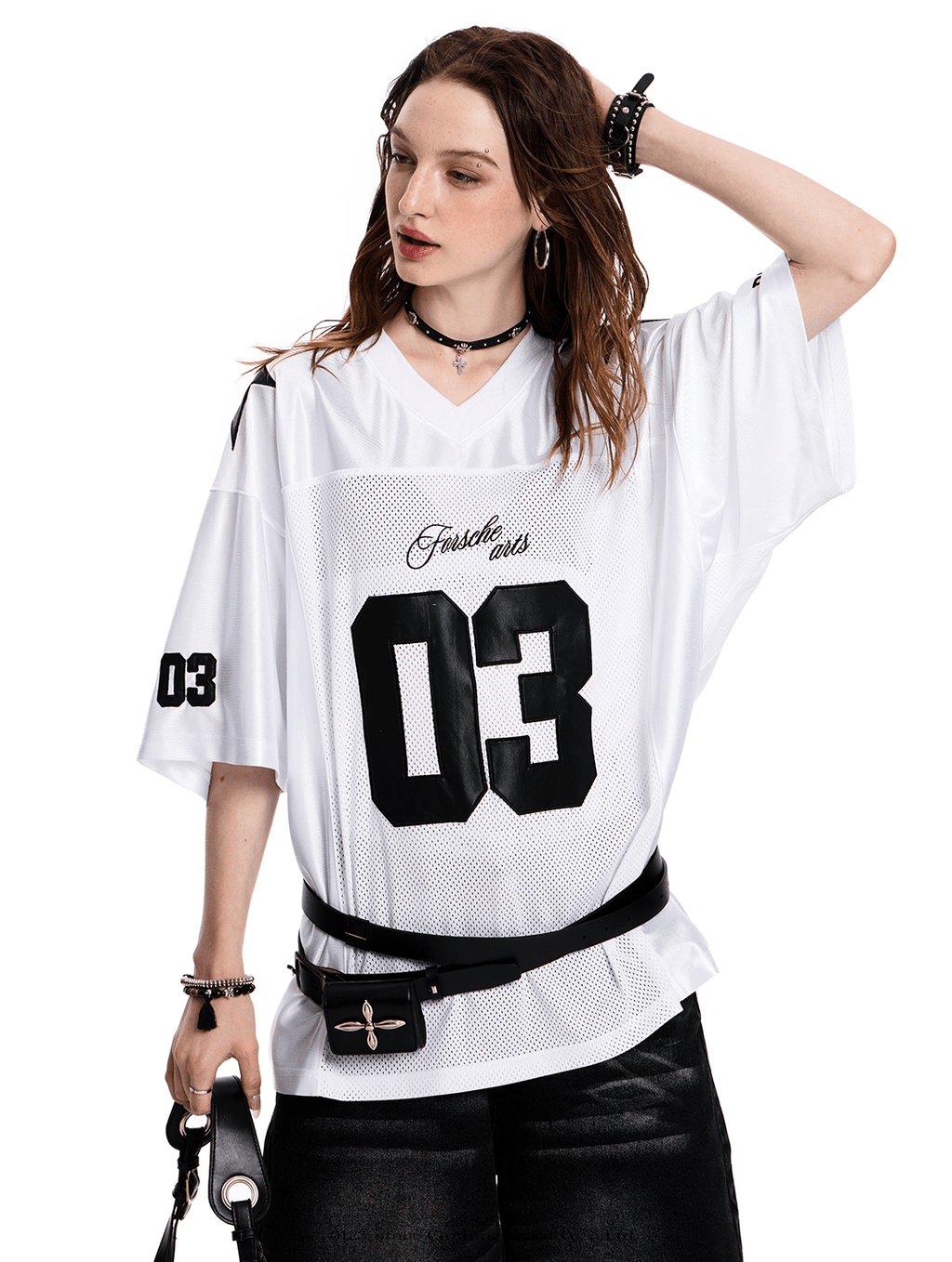 Retro Varsity Oversized Mesh Jersey Tee - COPPING THREADS - CT Select
