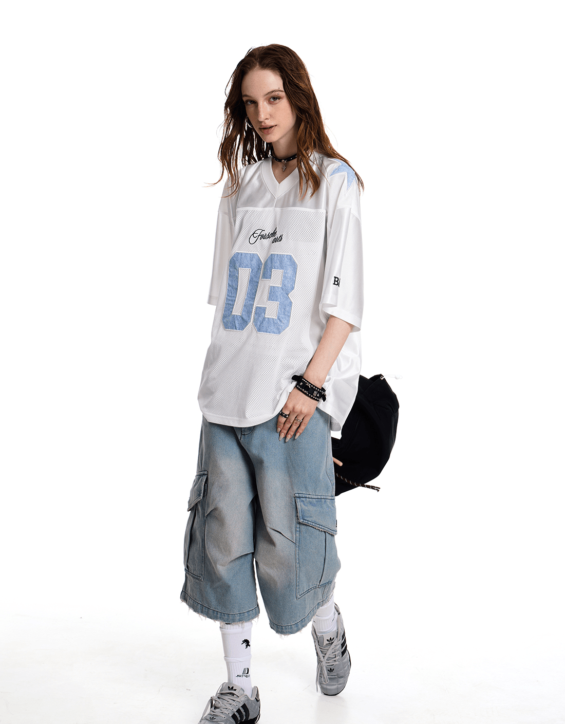 Retro Varsity Oversized Mesh Jersey Tee - COPPING THREADS - CT Select