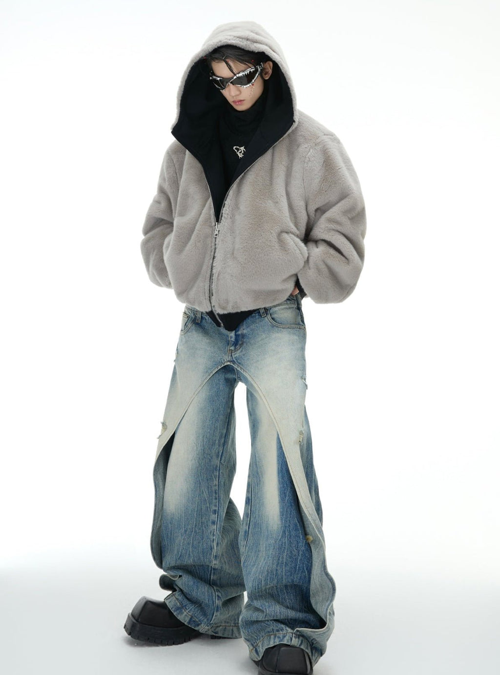 Reversible Fox Ear Fleece Hoodie Jacket - COPPING THREADS - ArguE CulturE