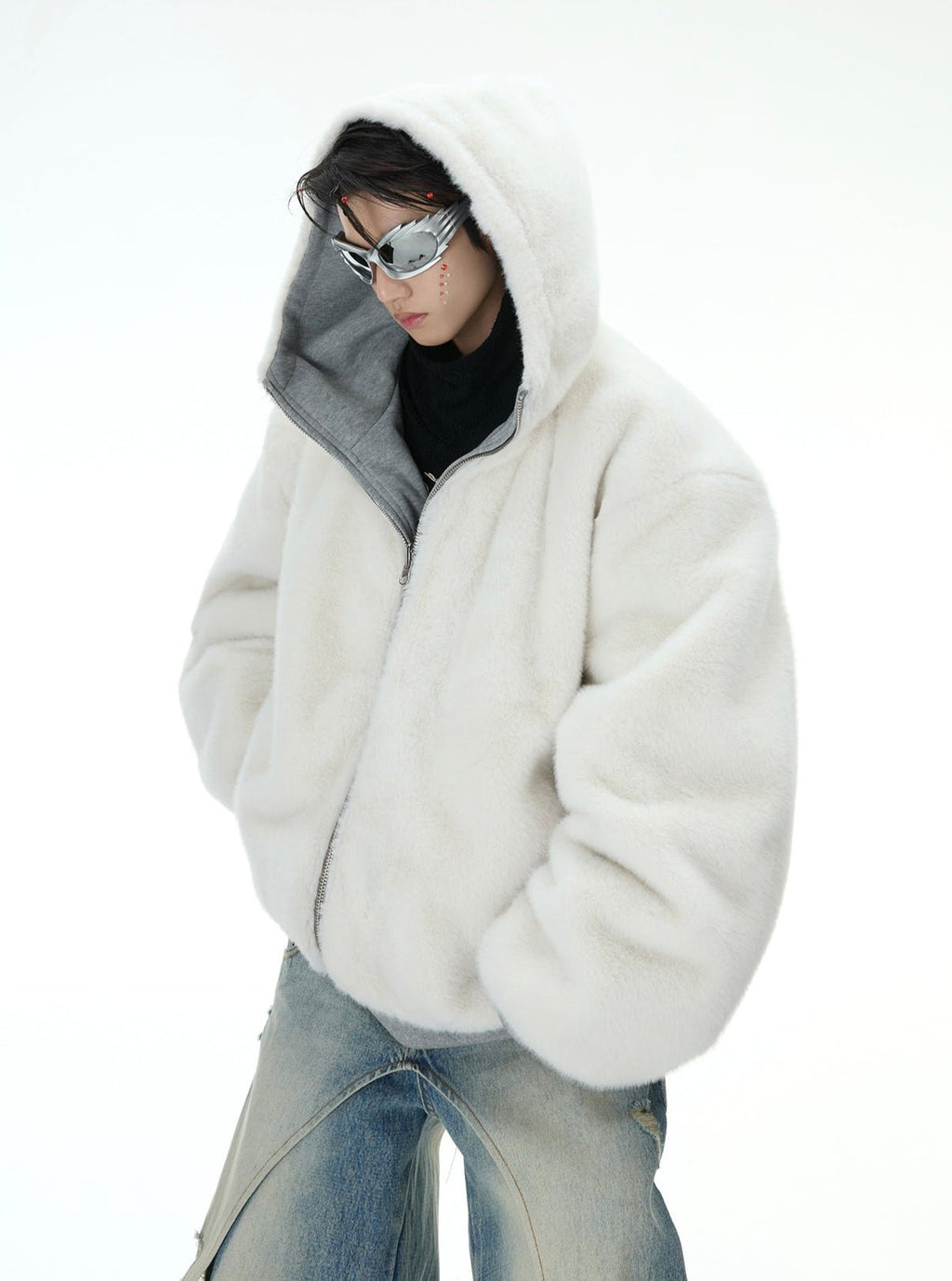 Reversible Fox Ear Fleece Hoodie Jacket - COPPING THREADS - ArguE CulturE