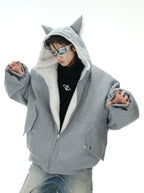 Reversible Fox Ear Fleece Hoodie Jacket - COPPING THREADS - ArguE CulturE