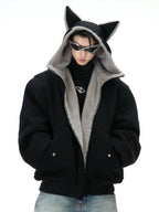Reversible Fox Ear Fleece Hoodie Jacket - COPPING THREADS - ArguE CulturE