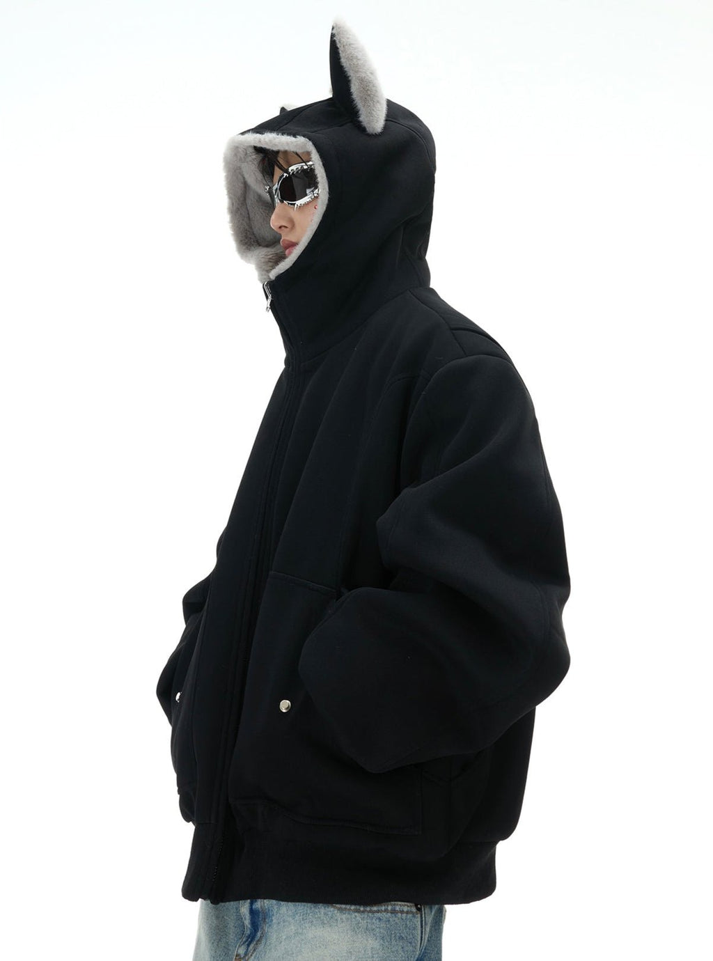Reversible Fox Ear Fleece Hoodie Jacket - COPPING THREADS - ArguE CulturE