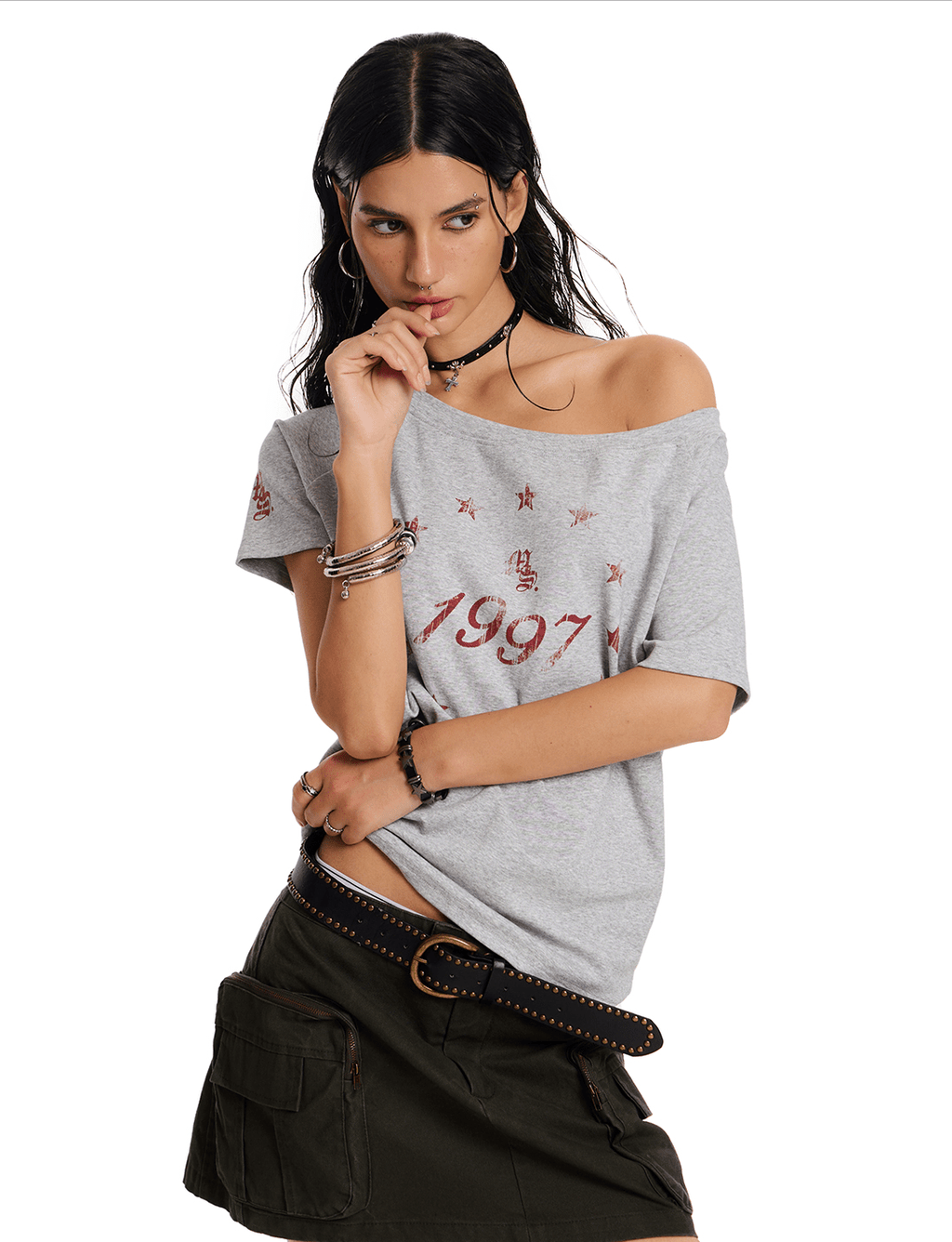 Reversible Gothic Cross Off - Shoulder Tee - COPPING THREADS - 0123Start