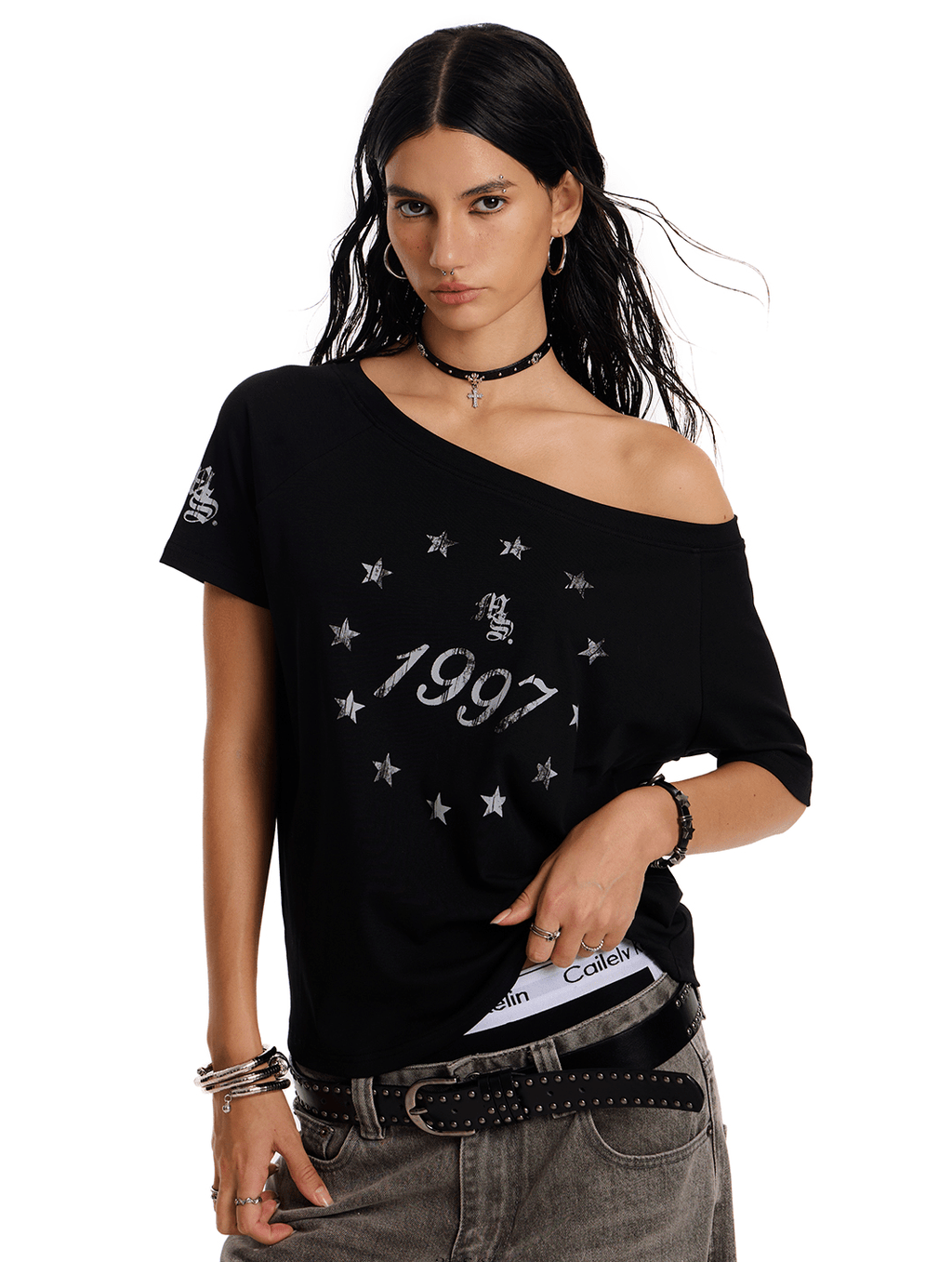 Reversible Gothic Cross Off - Shoulder Tee - COPPING THREADS - 0123Start