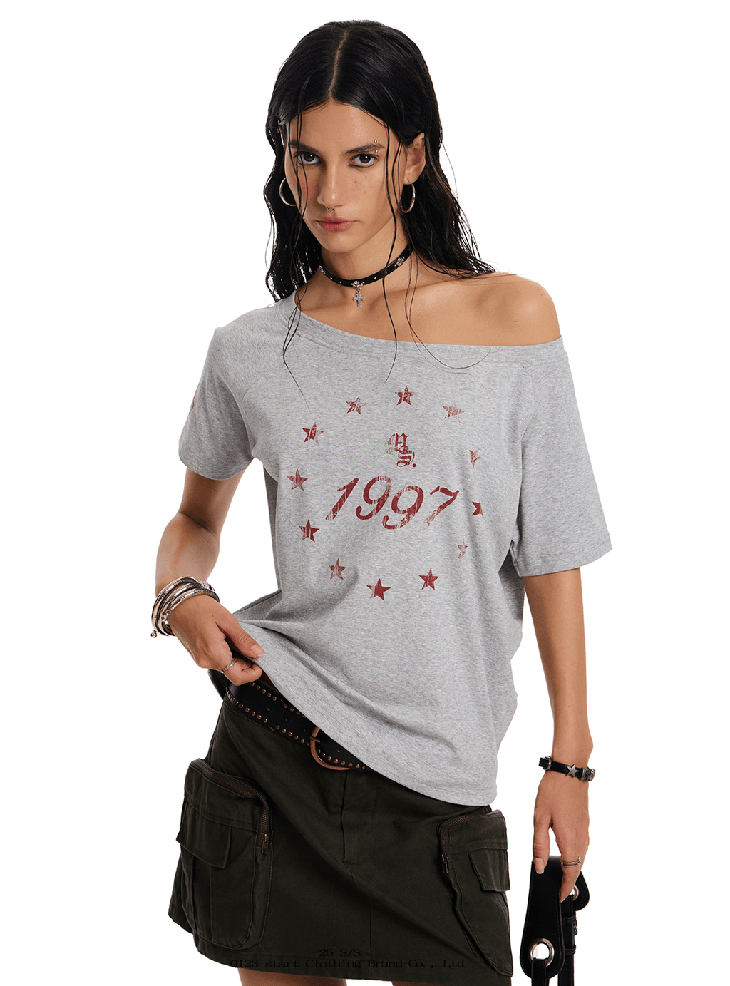 Reversible Gothic Cross Off - Shoulder Tee - COPPING THREADS - 0123Start