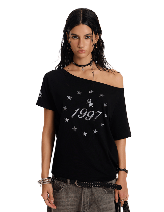 Reversible Gothic Cross Off - Shoulder Tee - COPPING THREADS - 0123Start Hover Image