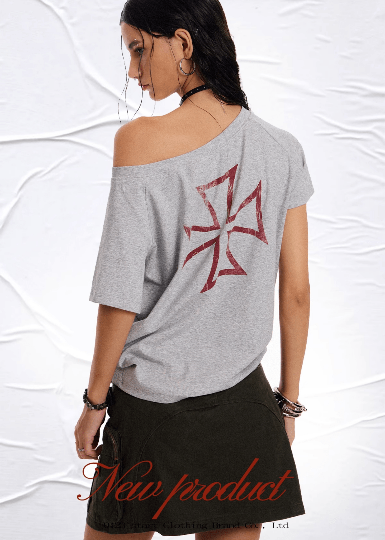 Reversible Gothic Cross Off - Shoulder Tee - COPPING THREADS - 0123Start