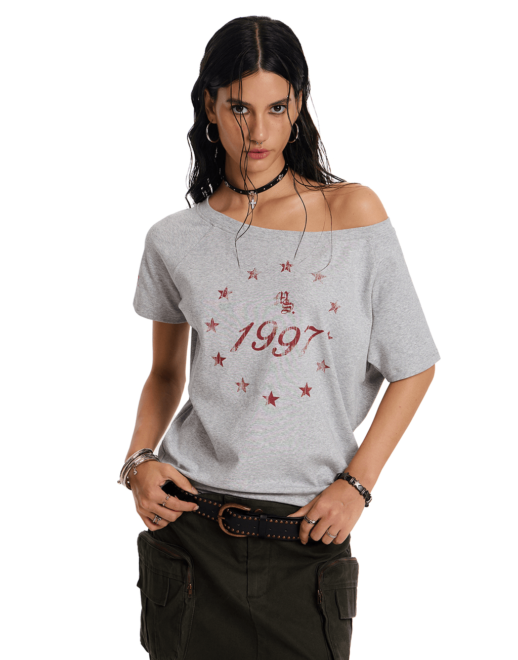 Reversible Gothic Cross Off - Shoulder Tee - COPPING THREADS - 0123Start