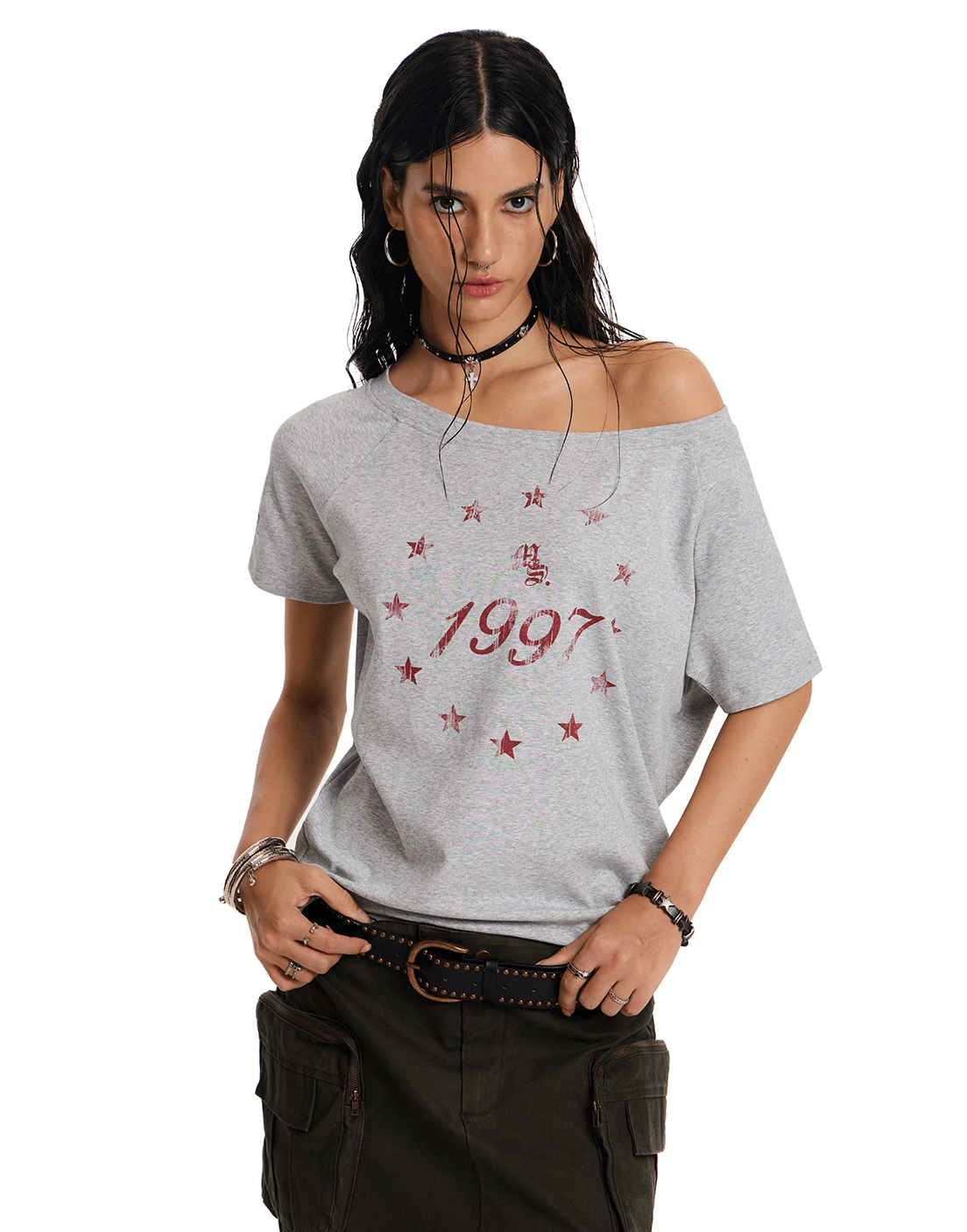 Reversible Gothic Cross Off - Shoulder Tee - COPPING THREADS - 0123Start