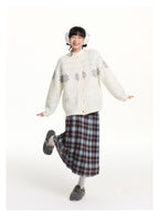 Reversible Snowflake Mohair Knit Cardigan - COPPING THREADS - CHICISLAND