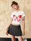 Rhinestone Butterfly Print Cropped Tee - COPPING THREADS - CHICISLAND