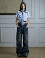 Rhinestone Collar Stripe Shirt - COPPING THREADS - ArguE CulturE