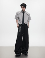 Rhinestone Collar Stripe Shirt - COPPING THREADS - ArguE CulturE