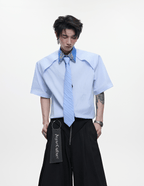 Rhinestone Collar Stripe Shirt - COPPING THREADS - ArguE CulturE