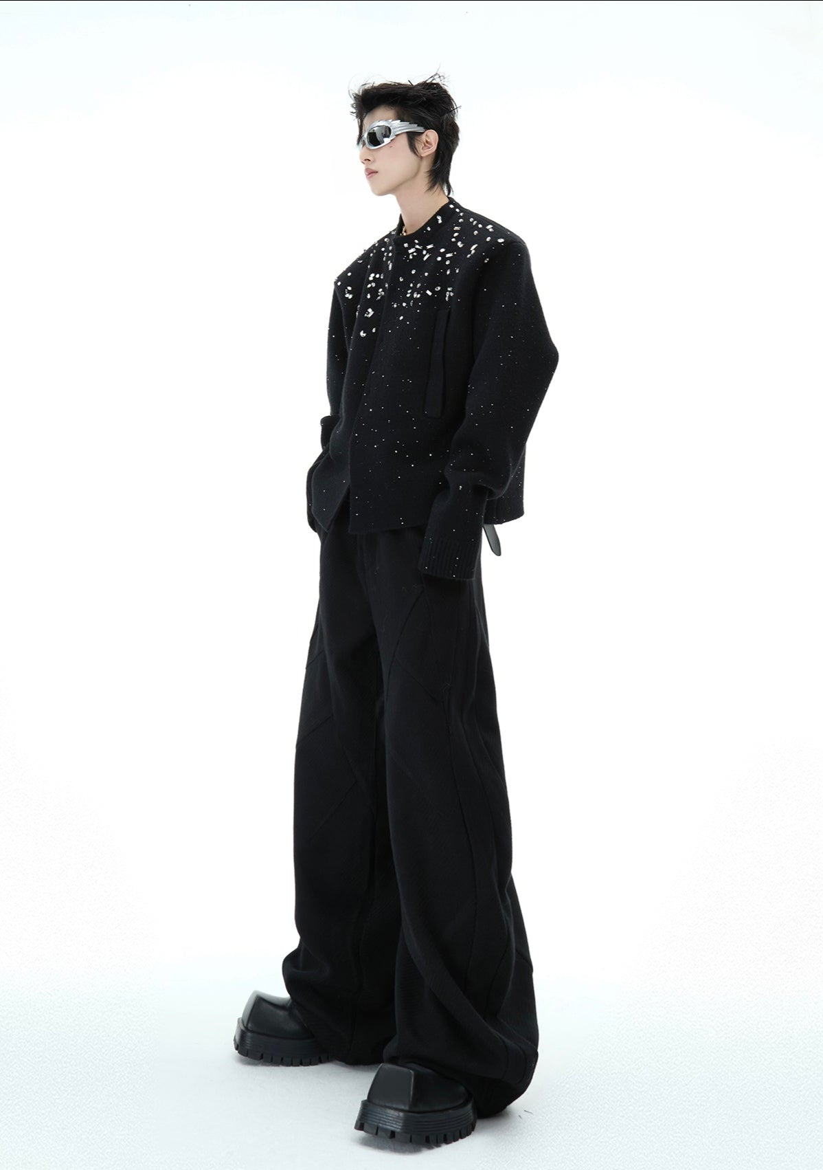 Rhinestone - Embellished Knit Cardigan Jacket - COPPING THREADS - ArguE CulturE