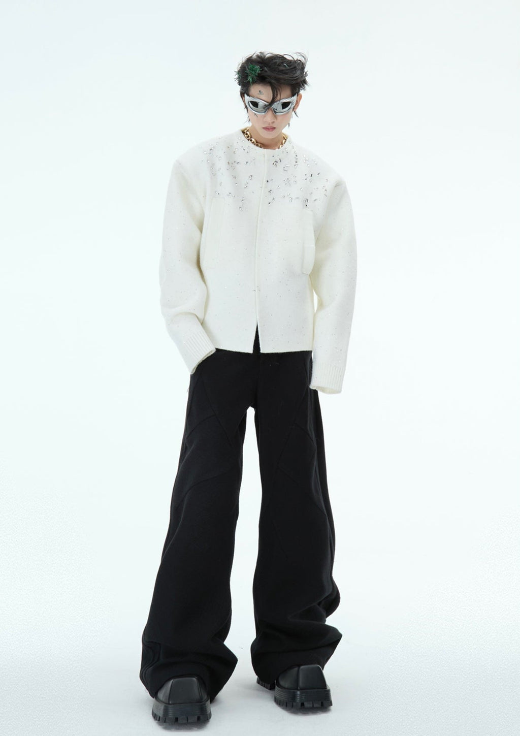 Rhinestone - Embellished Knit Cardigan Jacket - COPPING THREADS - ArguE CulturE