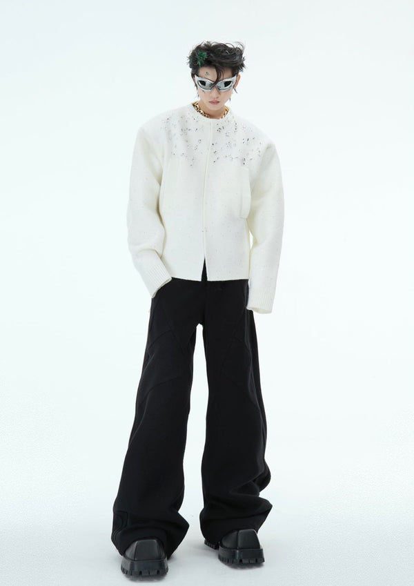 Rhinestone - Embellished Knit Cardigan Jacket - COPPING THREADS - ArguE CulturE
