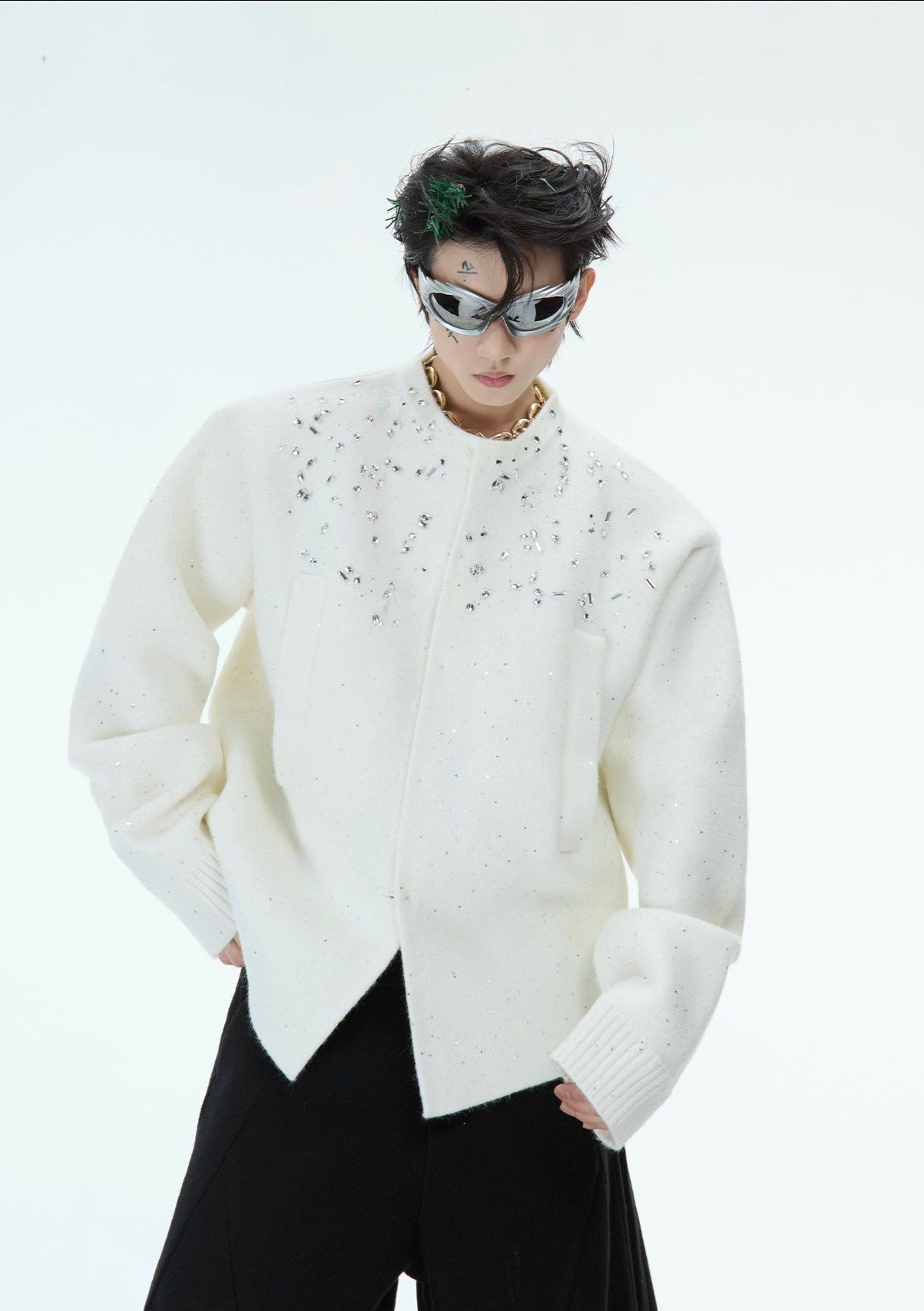 Rhinestone - Embellished Knit Cardigan Jacket - COPPING THREADS - ArguE CulturE Hauptbild