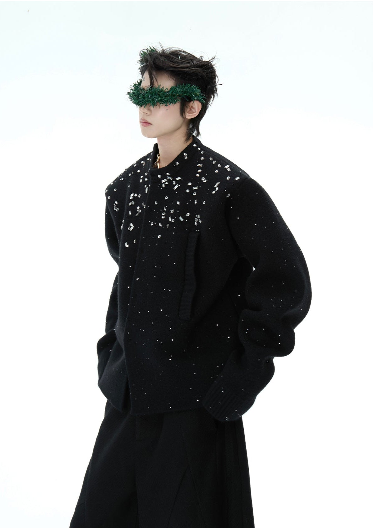 Rhinestone - Embellished Knit Cardigan Jacket - COPPING THREADS - ArguE CulturE