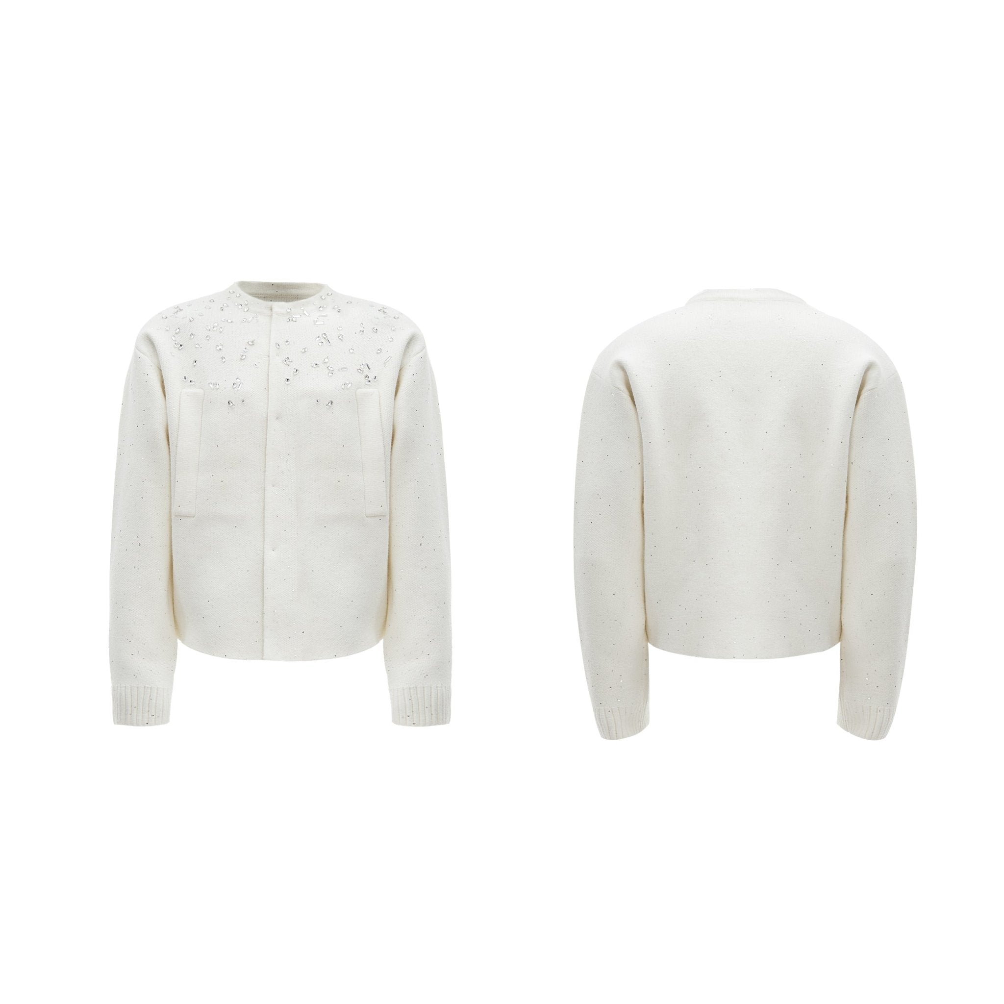 Rhinestone - Embellished Knit Cardigan Jacket - COPPING THREADS - ArguE CulturE