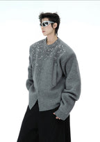 Rhinestone - Embellished Knit Cardigan Jacket - COPPING THREADS - ArguE CulturE