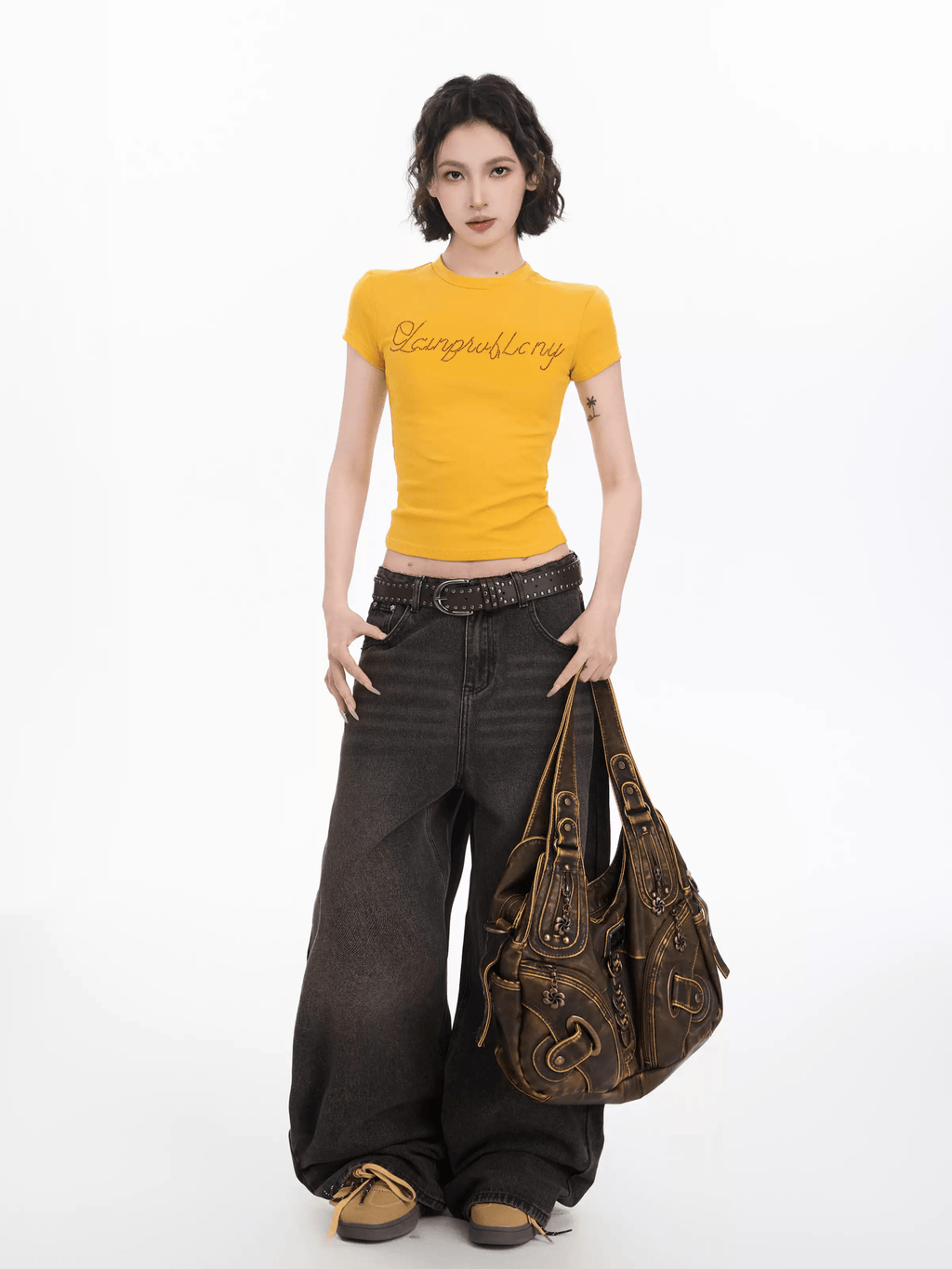 Rhinestone Graphic Crop Tee - COPPING THREADS - CT Select