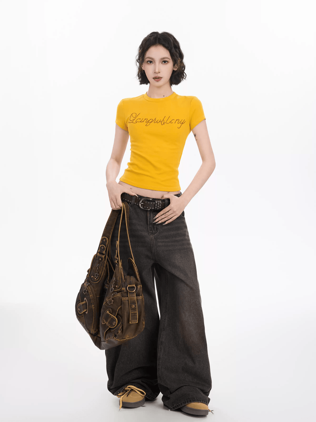 Rhinestone Graphic Crop Tee - COPPING THREADS - CT Select