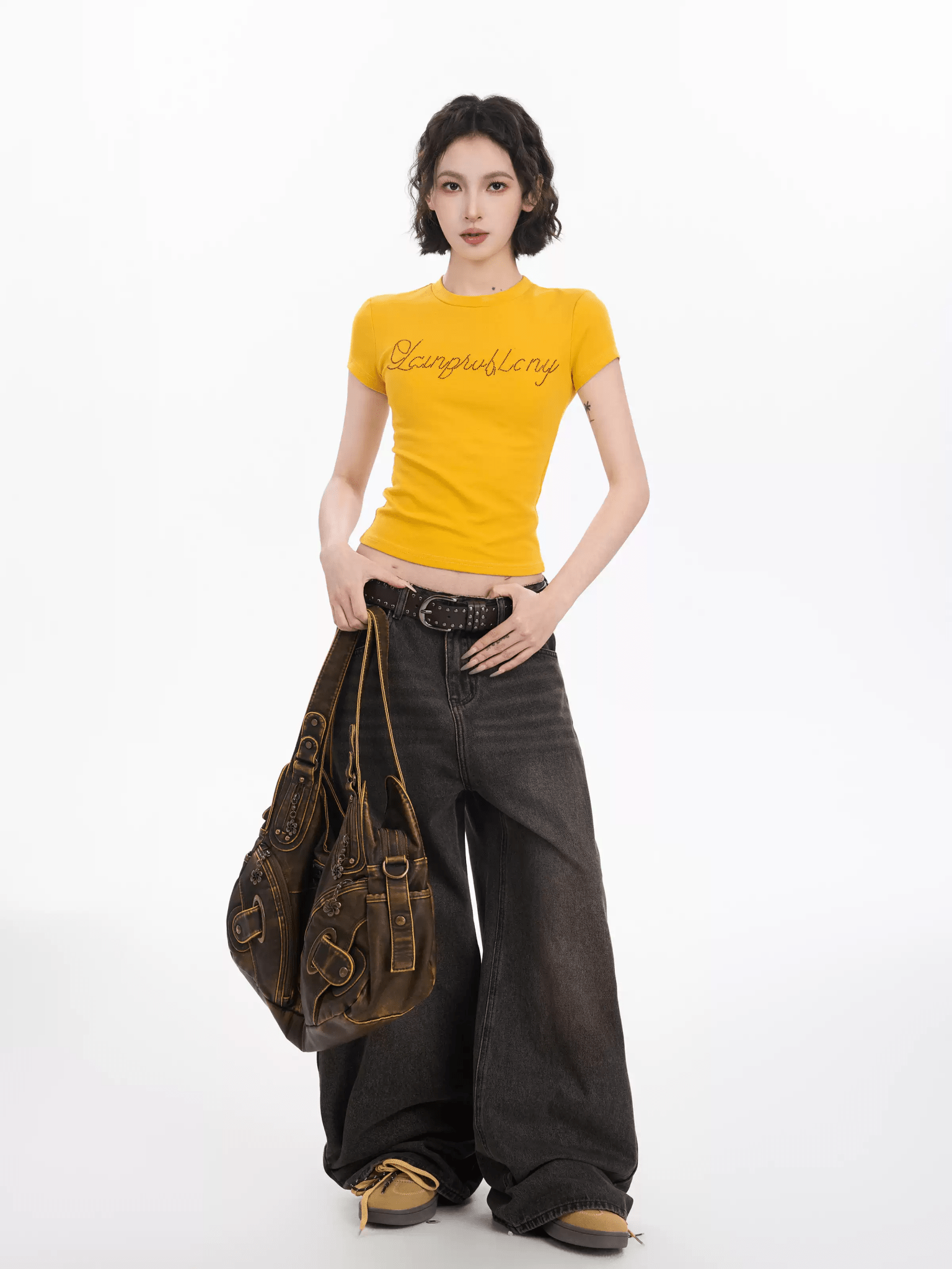 Rhinestone Graphic Crop Tee - COPPING THREADS - CT Select